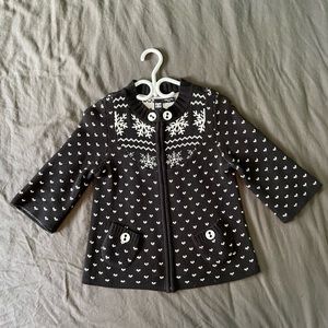 DC Black and White Snowflake Polka Dot Winter Christmas Sweater